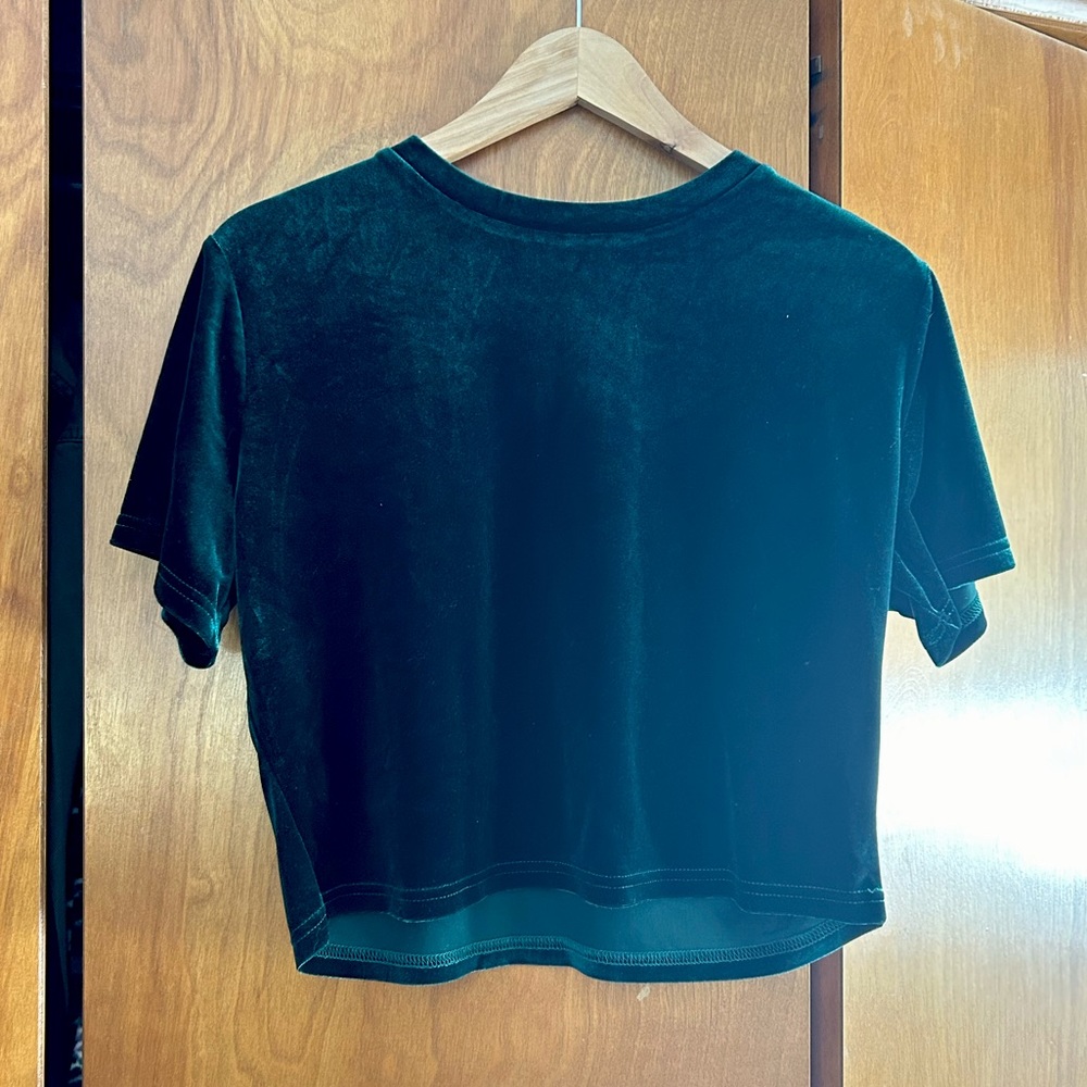Emerald green velevt SHEIN crop top size 3XL